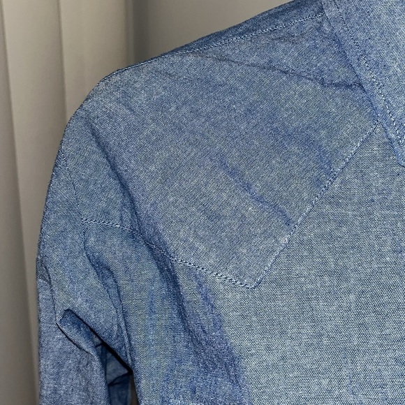 ELY CATTLEMAN Men's Blue Chambray Western Pearl Snap Shirt L/S - Size M - VEUC!* - Picture 4 of 9